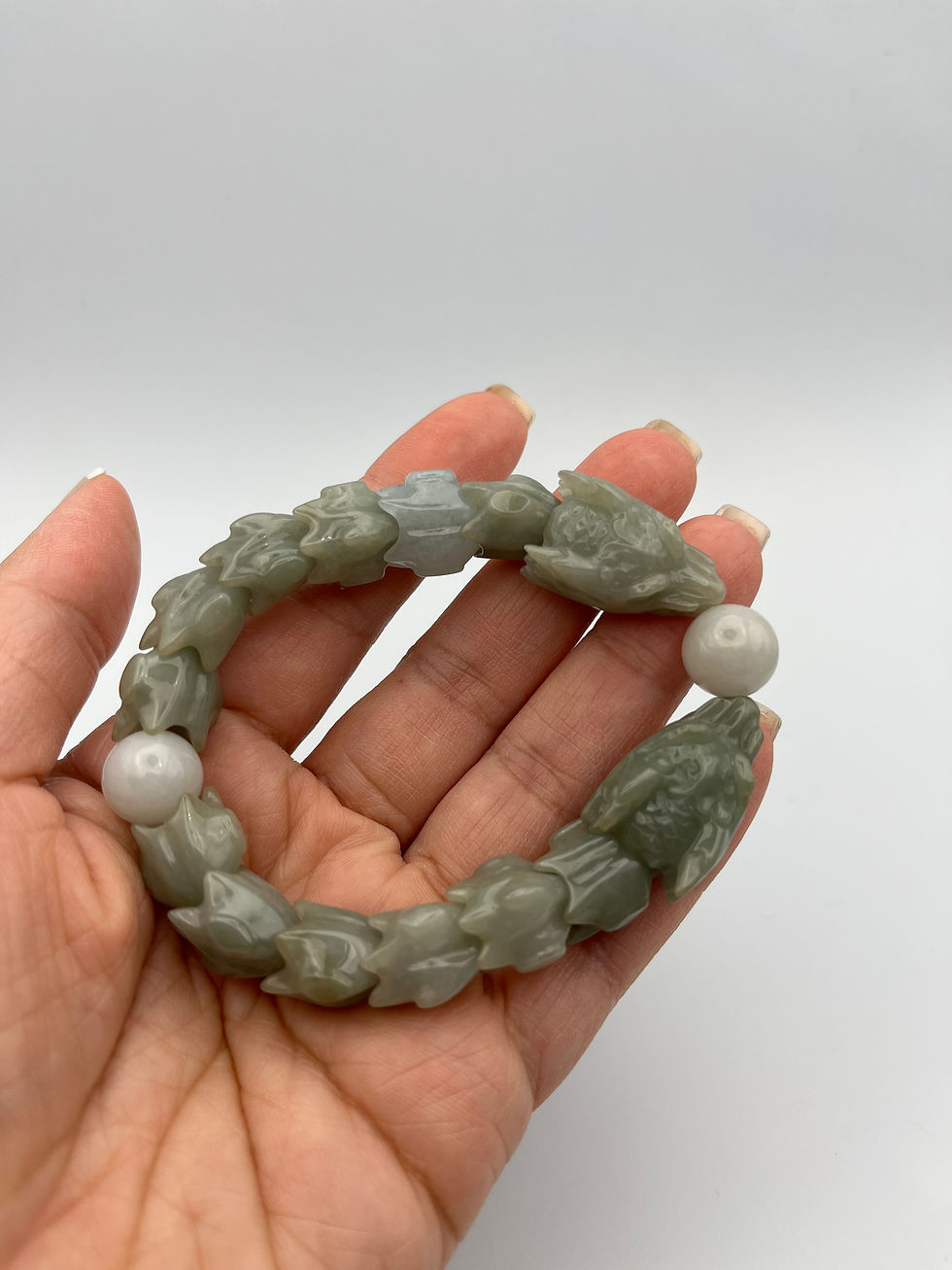 Thumbnail: Jade Bracelet Dragon ( 7 in )
