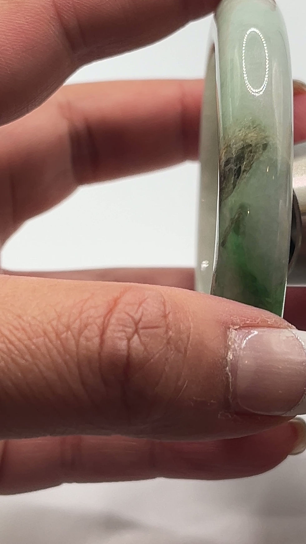 Thumbnail: Jade Bangle Spicy Green Imperfect ( 50 mm )