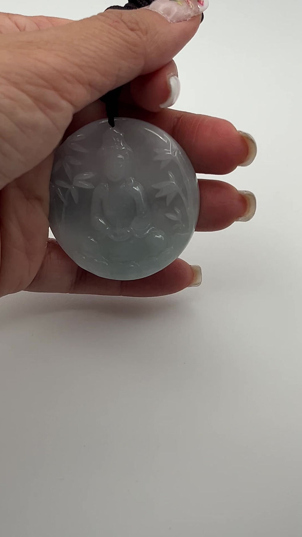 Thumbnail: Jade Pendant Guan Yin Buddha Peaceful Meditation