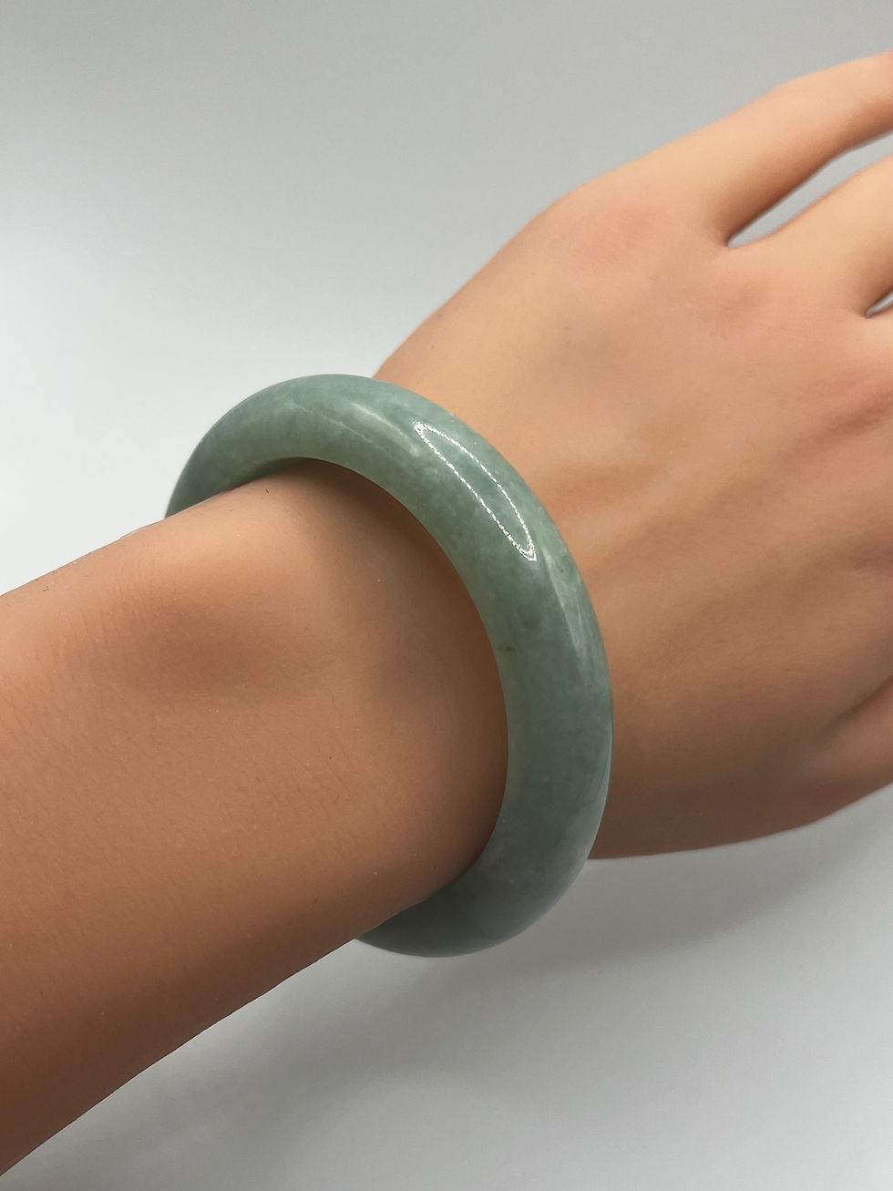 Thumbnail: Jade Bangle Light Green with Yellow ( 52 mm )