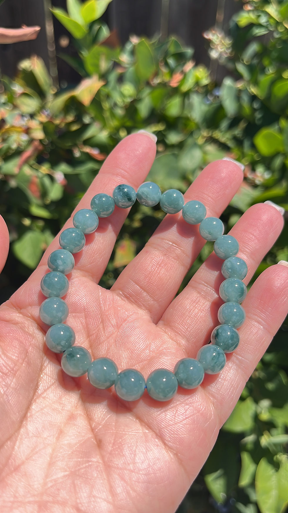Thumbnail: Jade Blue Water Jadeite Beads 8mm ( 6.5 in)
