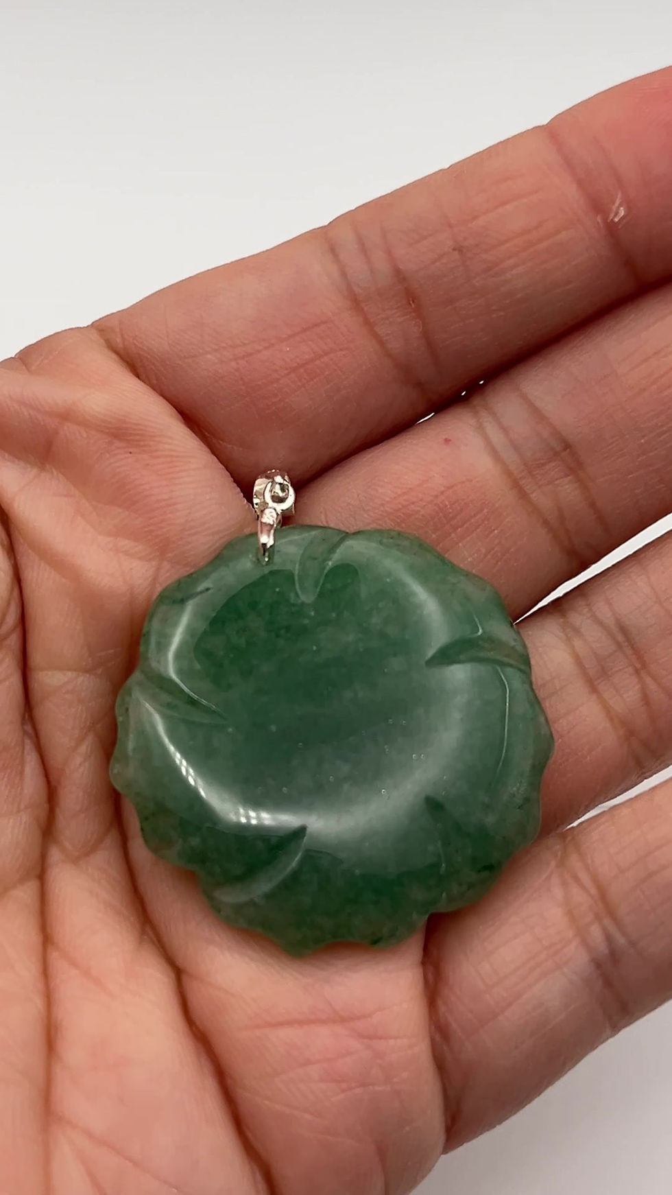 Thumbnail: Aventurine Stone Rose with S925 bail Pendant