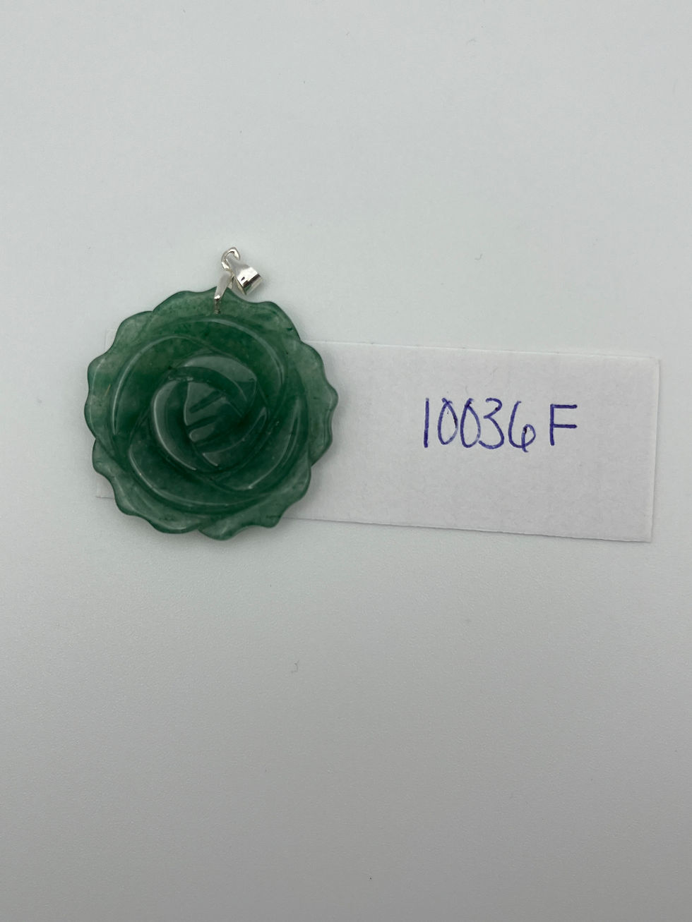 Thumbnail: Aventurine Stone Rose with S925 bail Pendant