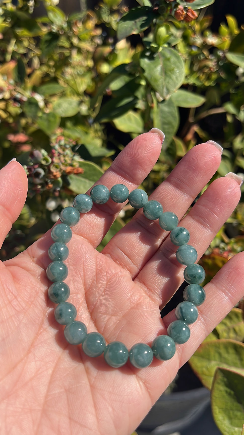 Thumbnail: Jade Blue Water 8mm ( 6.5 in)