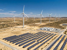 A hybrid renewable enrgy farm wind, solar & BESS in Spain