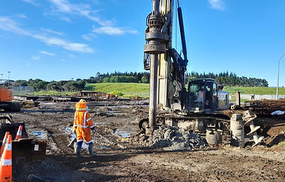 a drill rig on a construction site for geotech engineering.