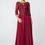 Thumbnail: Embroidered Bodice 3/4 Mesh Sleeve Chiffon Long Dress