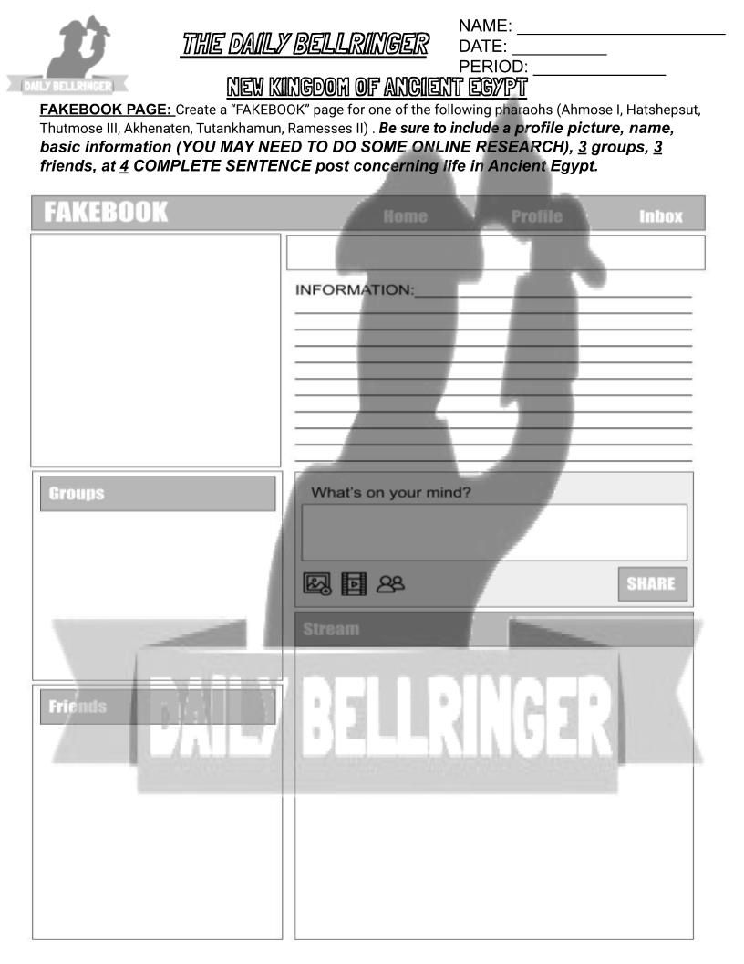 Thumbnail: The New Kingdom of Ancient Egypt Worksheet