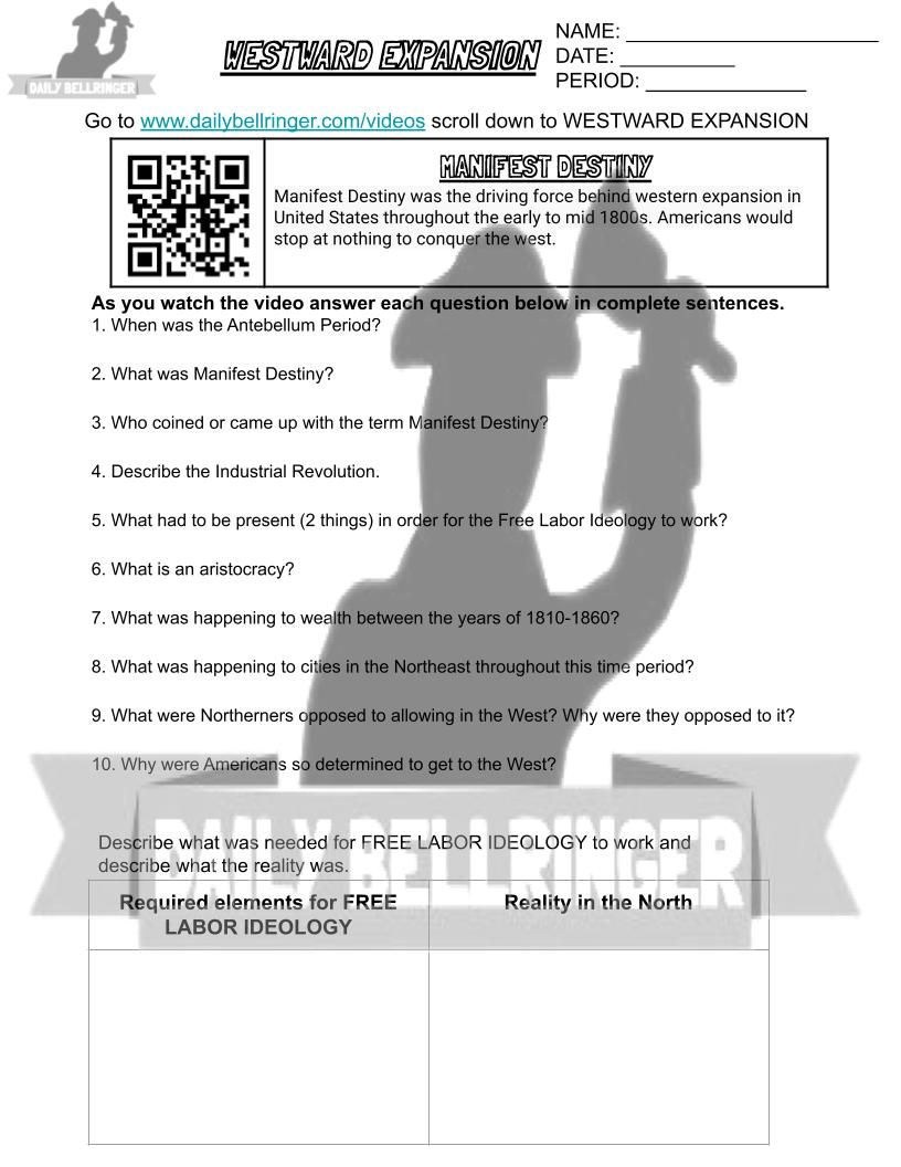 Thumbnail: Westward Expansion Worksheet Pack (8 Sheets)