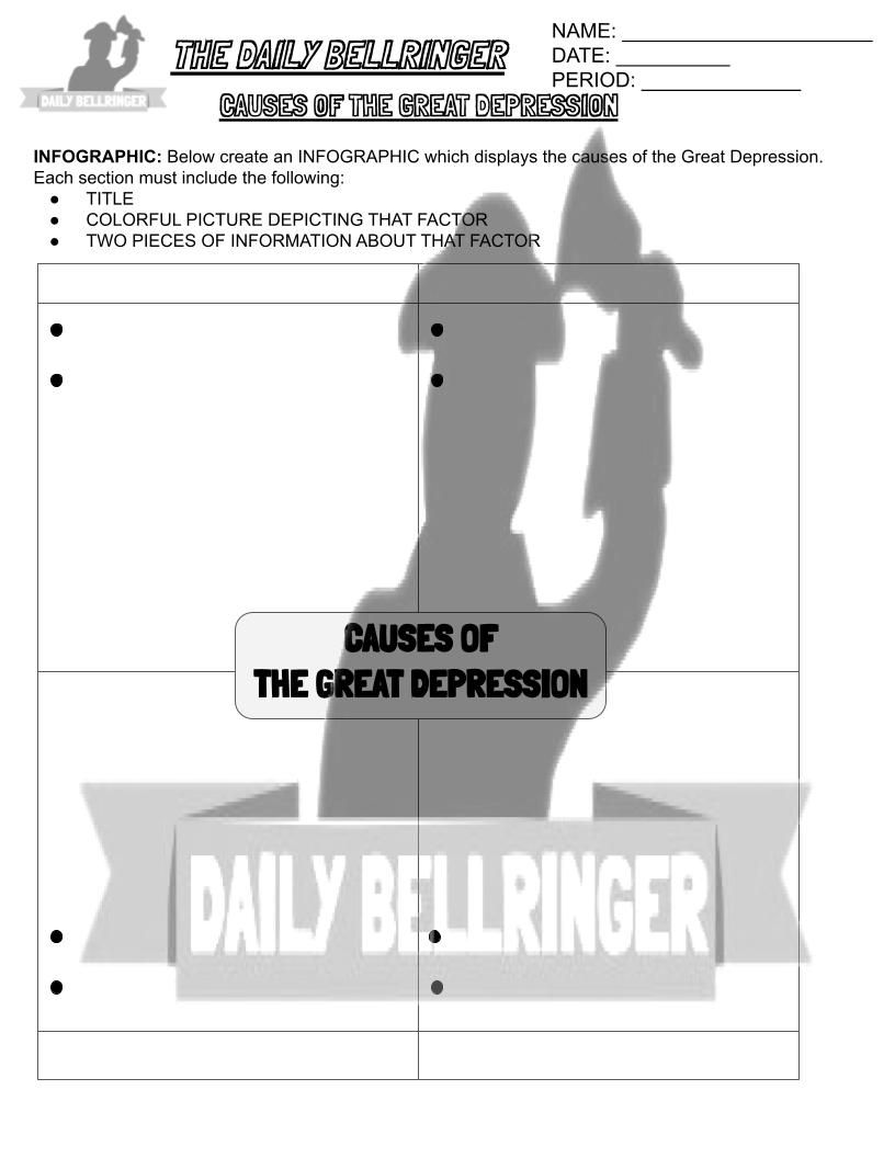 Thumbnail: The Great Depression Worksheet Pack w/answer key