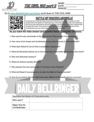 Battle of Chancellorsville Worksheet | Mysite