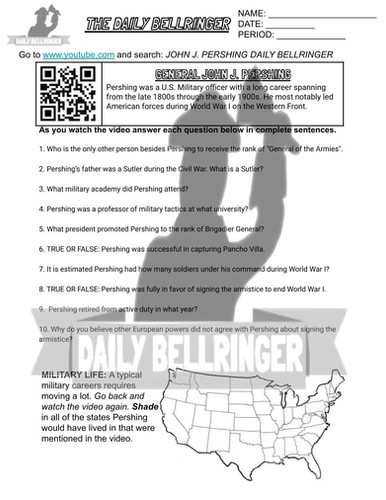John J. Pershing Worksheet | Mysite