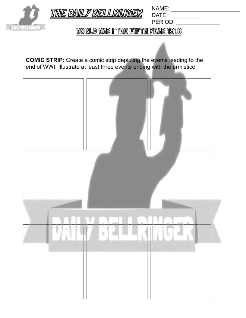 Thumbnail: World War I the Fifth Year 1918 Worksheet