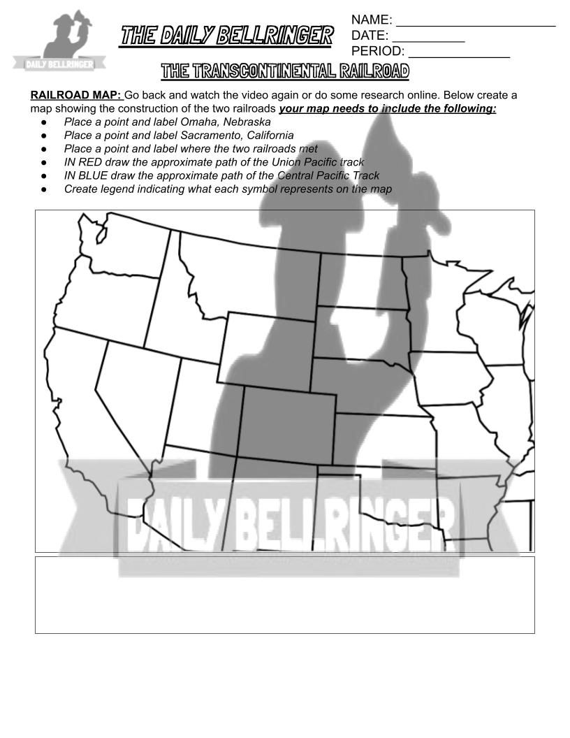 Transcontinental Railroad Worksheet