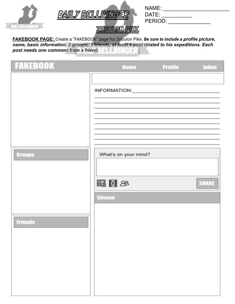 Thumbnail: Zebulon Pike Worksheet