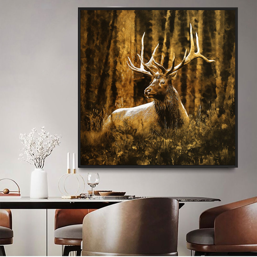 Thumbnail: Golden stag 100x100cm