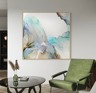 Abstract blue wall art from Melbourne