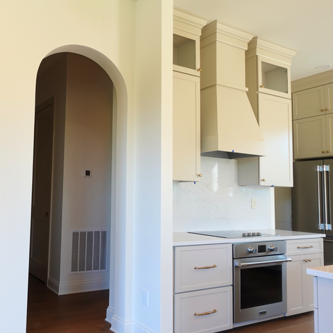 An arched entryway to a pantry