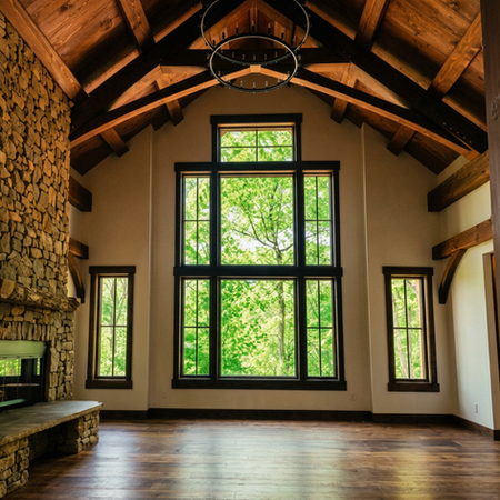 Vaulted ceiling family room