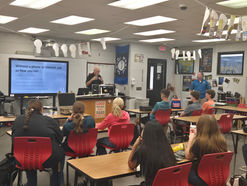 SCARES Logistics Section Chief, Rusty Blankenship, WV1TPR, presents amateur radio to the STEM class.