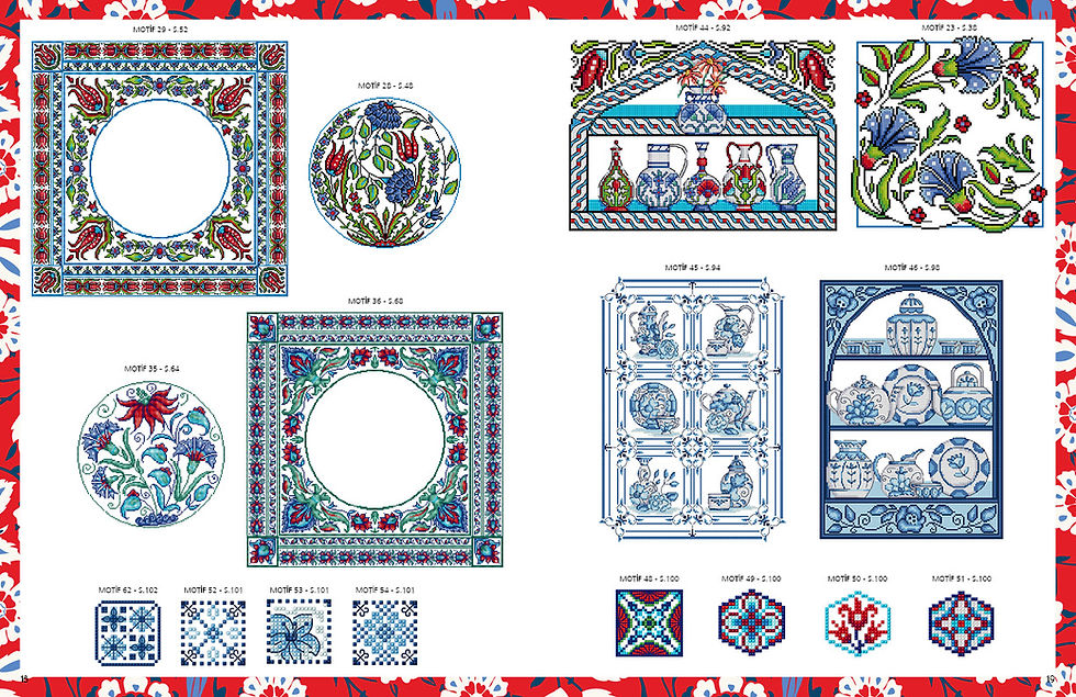 Küçük resim: Iznik & Delft Pottery in Cross Stitch