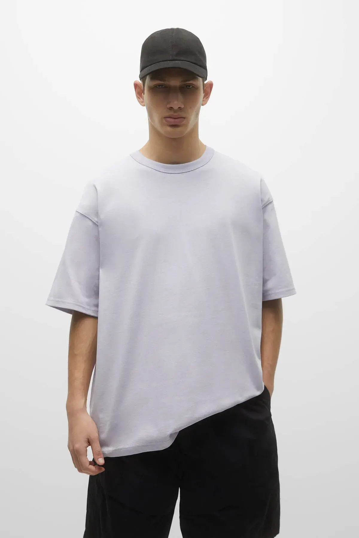 Pull & Bear Erkek Kısa kollu ağır kumaş t-shirt 04239917