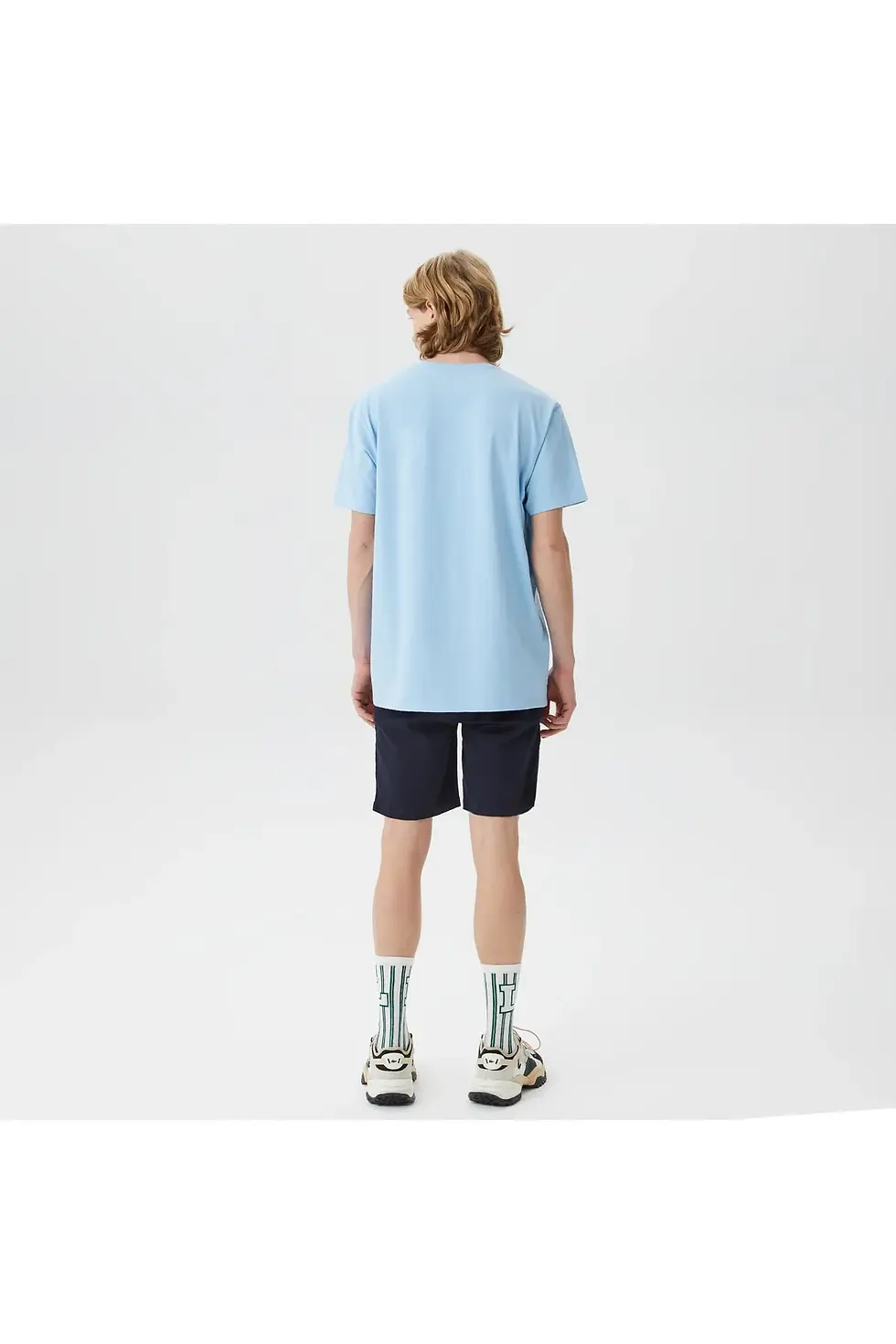 Thumbnail: Lacoste Erkek Slim Fit V Yaka Açık Mavi T-shirt TH0999