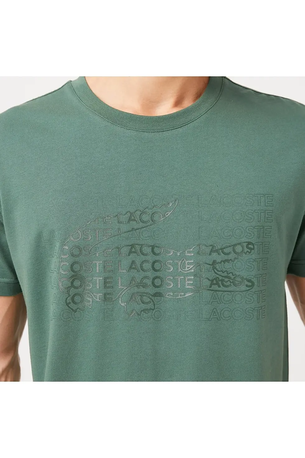 Thumbnail: Lacoste Erkek Slim Fit Bisiklet Yaka Baskılı Yeşil T-shirt TH2303