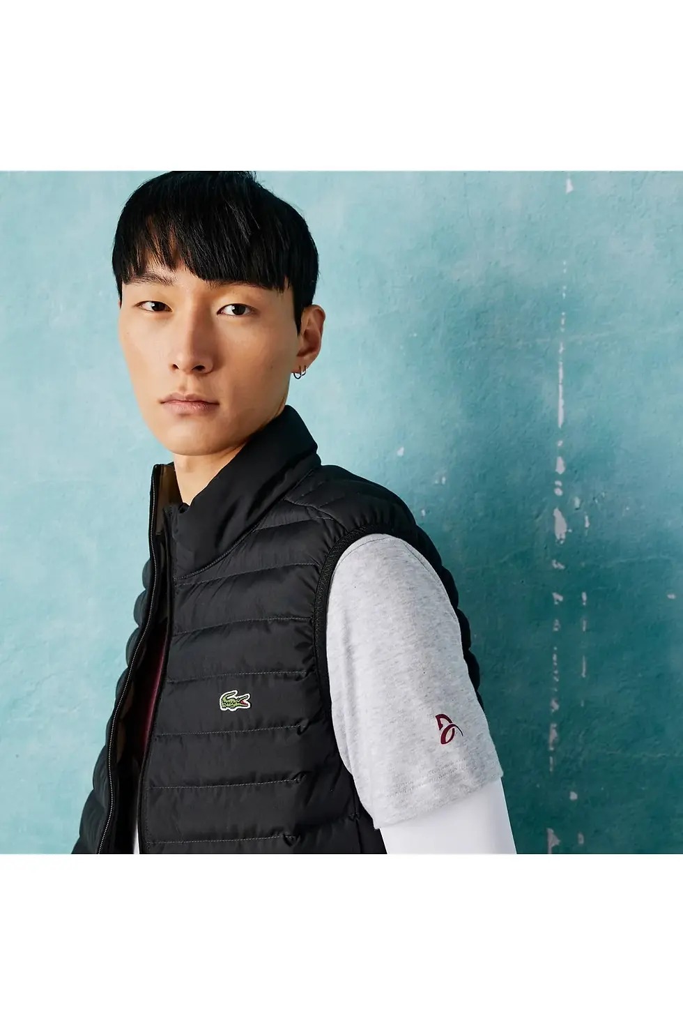 Thumbnail: Lacoste Sport X Novak Djokovic Erkek Regular Fit Bisiklet Yaka Baskılı Gri T-shi