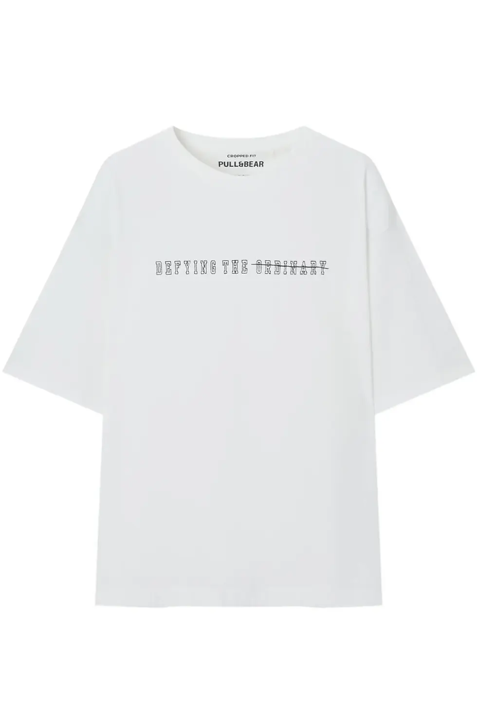 Thumbnail: Pull & Bear Önü sloganlı crop t-shirt 07241950