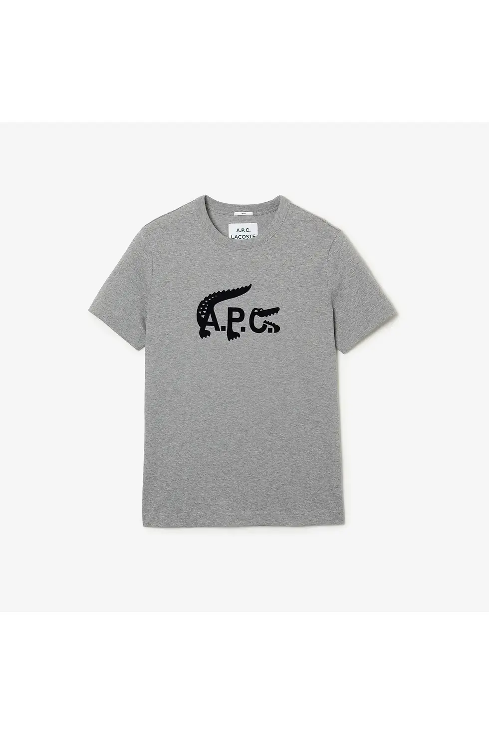Миниатюра: Lacoste X A.P.C Unisex Relaxed Fit Bisiklet Yaka Baskılı Gri T-Shirt TH2490
