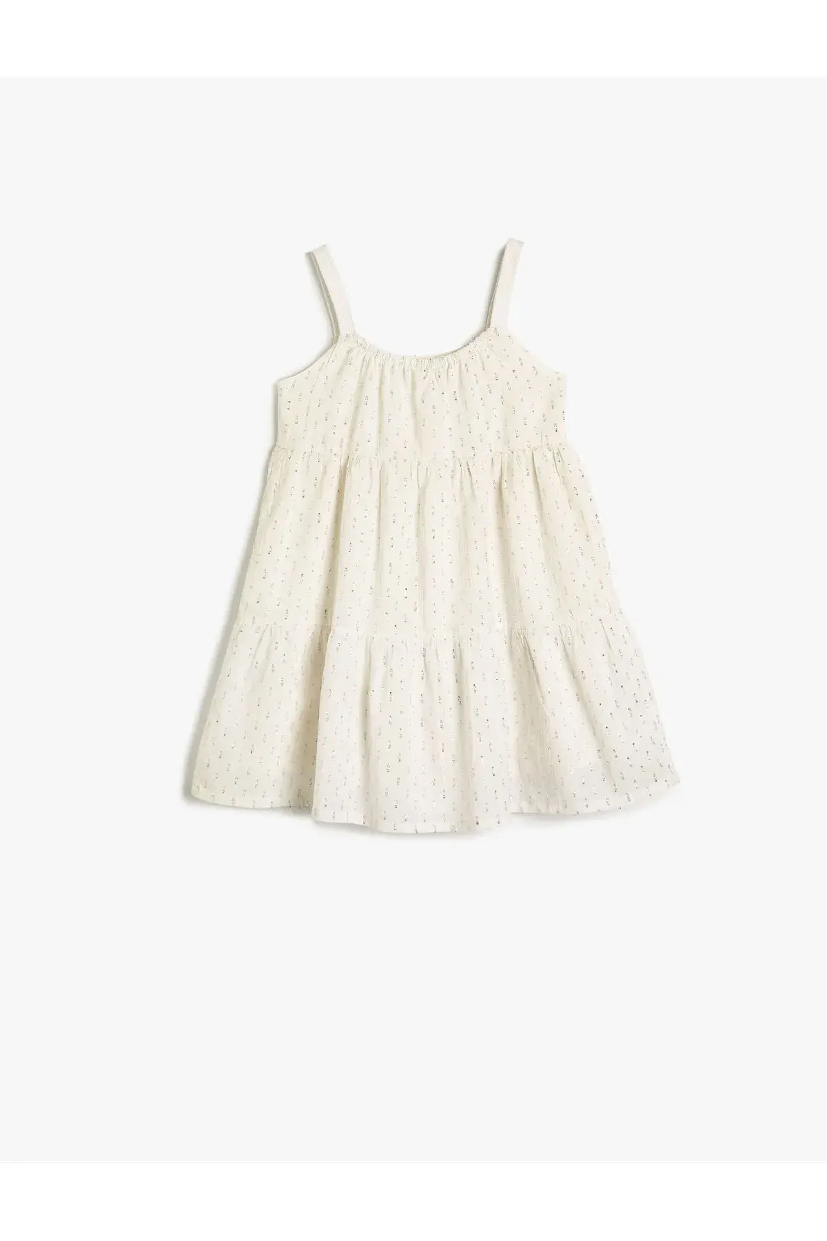 Koton Askılı Midi Elbise Parıltılı Katlı Astarlı Pamuklu