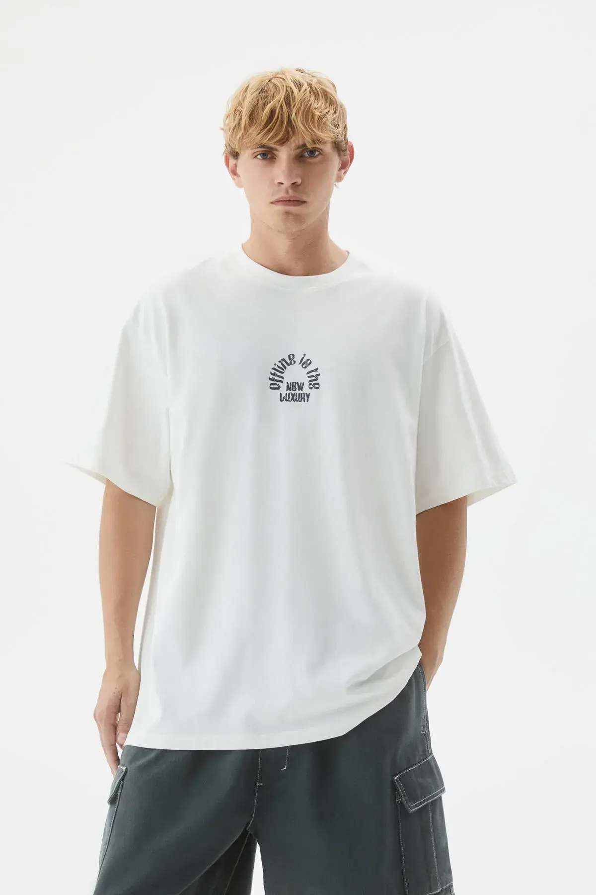 Pull & Bear Beyaz Offline t-shirt 07242509