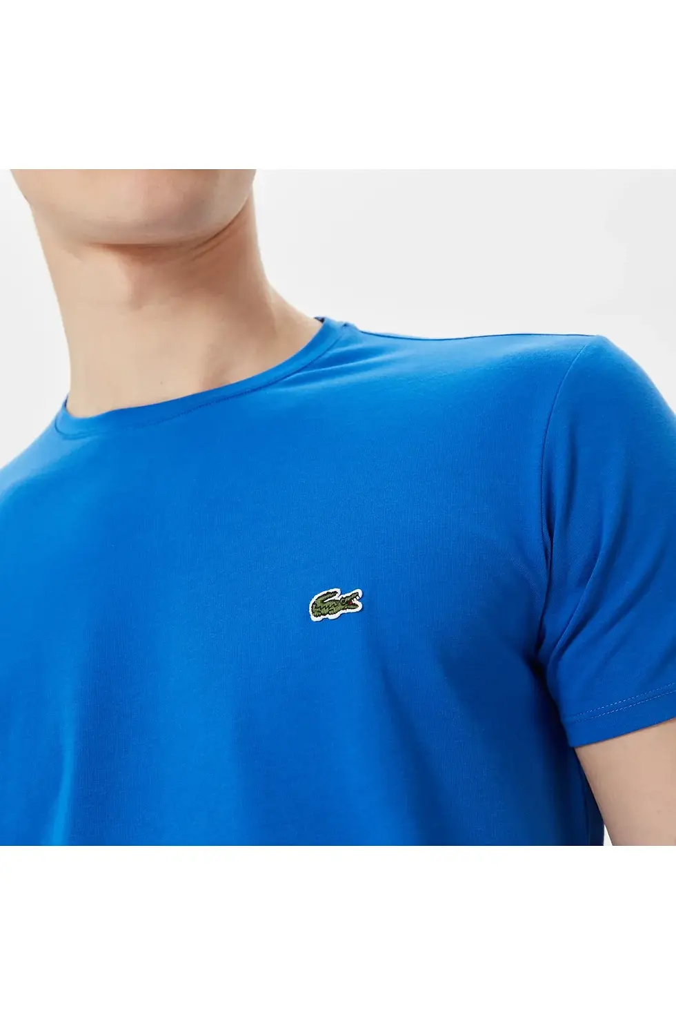 Thumbnail: Lacoste Erkek Slim Fit Bisiklet Yaka Mavi T-shirt TH0998