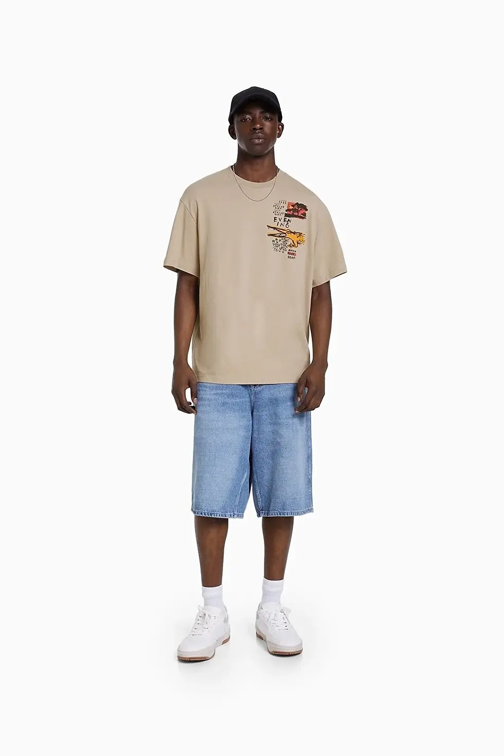 Thumbnail: Bershka Desenli Kısa Kollu Boxy Fit T-shirt