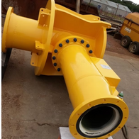 Fabricated pipework spool with flanged connections and protective coating prepared for installation