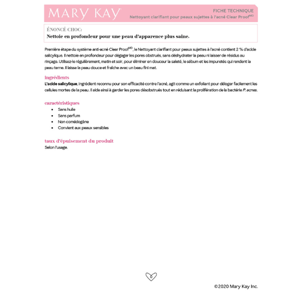 Miniature : Nettoyant clarifiant pour peau sujette à l'acné Clear Proof Mary Kay