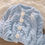 Thumbnail: Soft waxy powder blue knitted jacket exported to Japan Top0008
