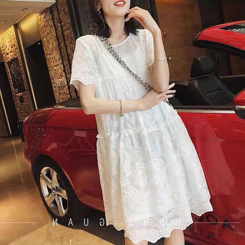 飄逸蕾絲真絲裙NY3743900