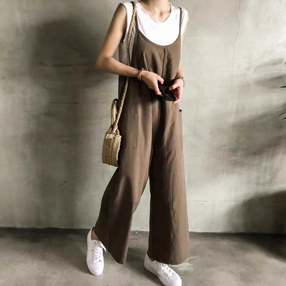 Thumbnail: Korean version of loose casual sling wide-leg trousers NY4872089