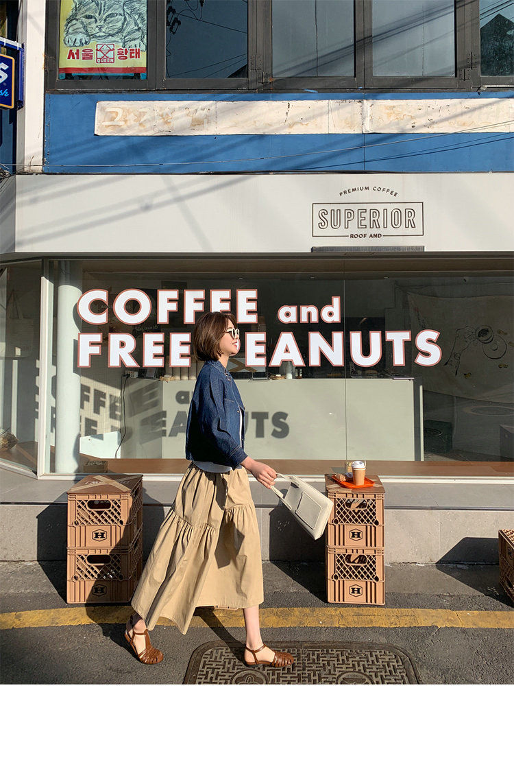 Thumbnail: Early summer vacation two-piece cotton short-sleeved small play fold skirt NY3654289