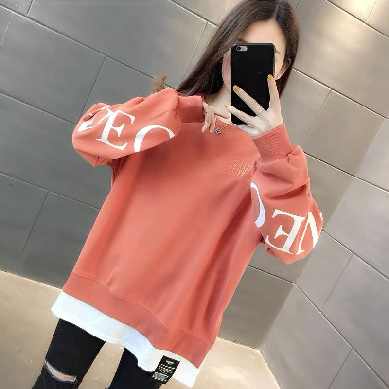 Thumbnail: Korean version fake two letter loose sweater NY0029