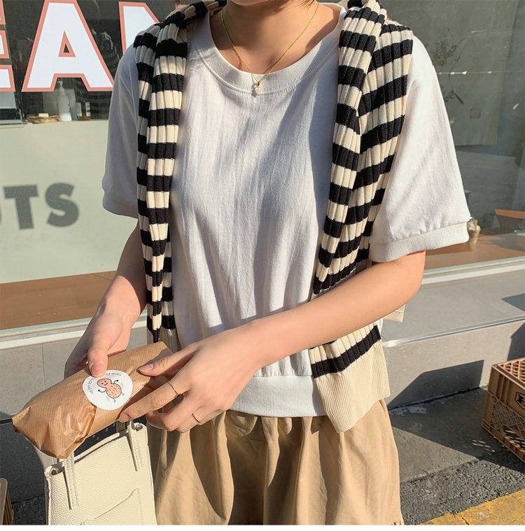 Thumbnail: Early summer vacation two-piece cotton short-sleeved small play fold skirt NY3654289