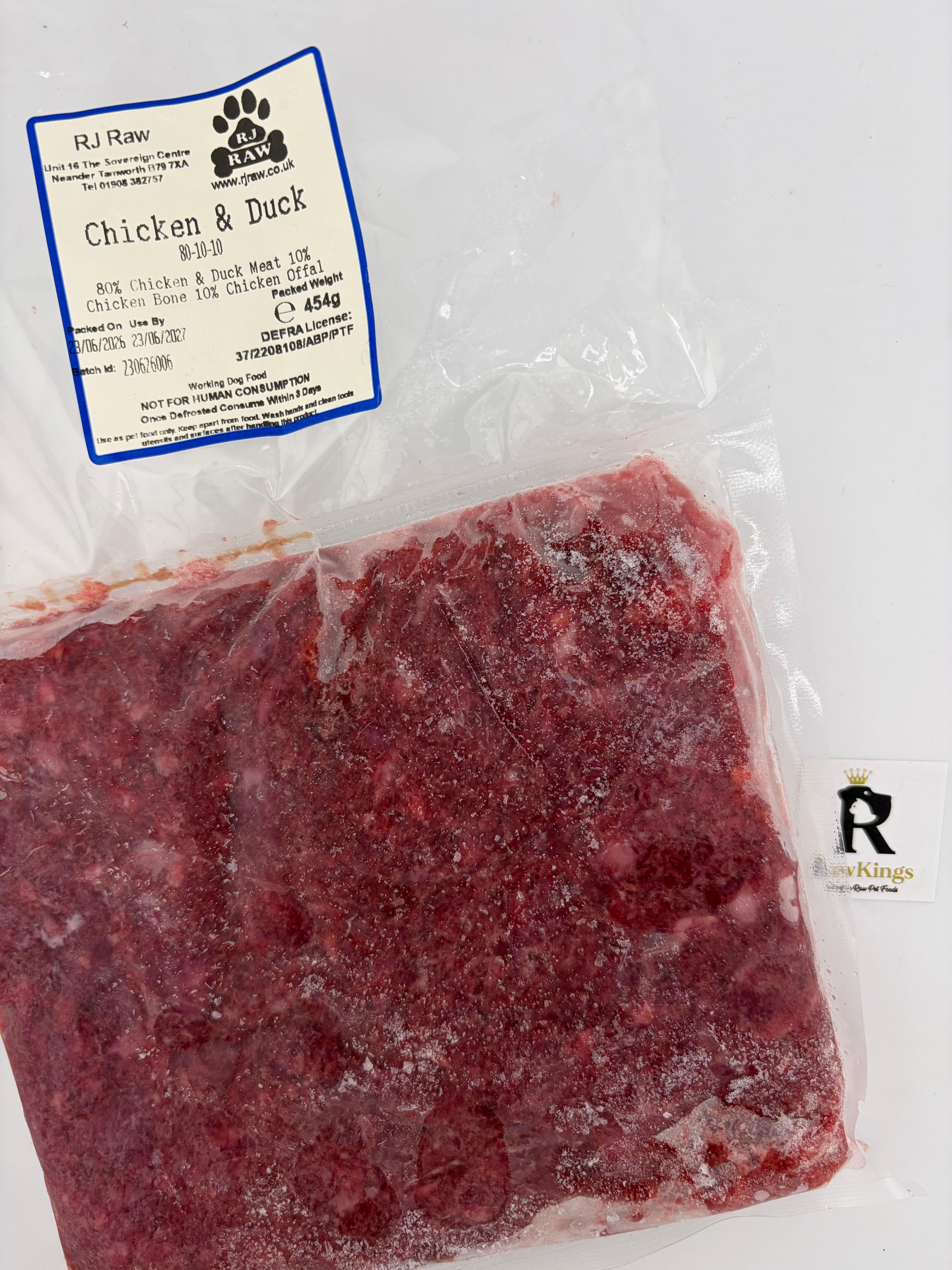 *NEW* RJ RAW Chicken & Duck (454g Pouch) 80-10-10