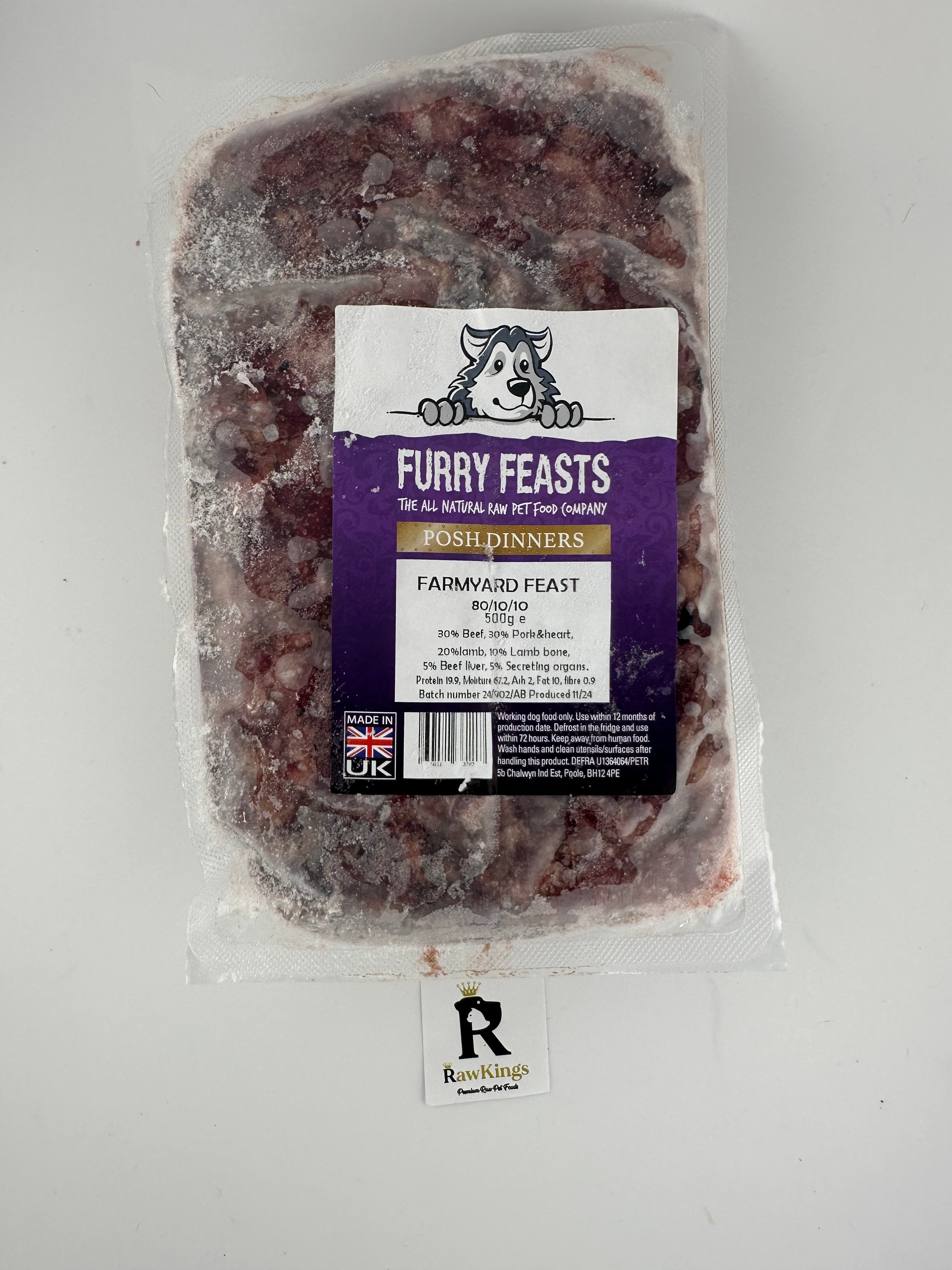Furry Feasts FarmYard Feast Supper Posh Dinner 80/10/10 - 500g