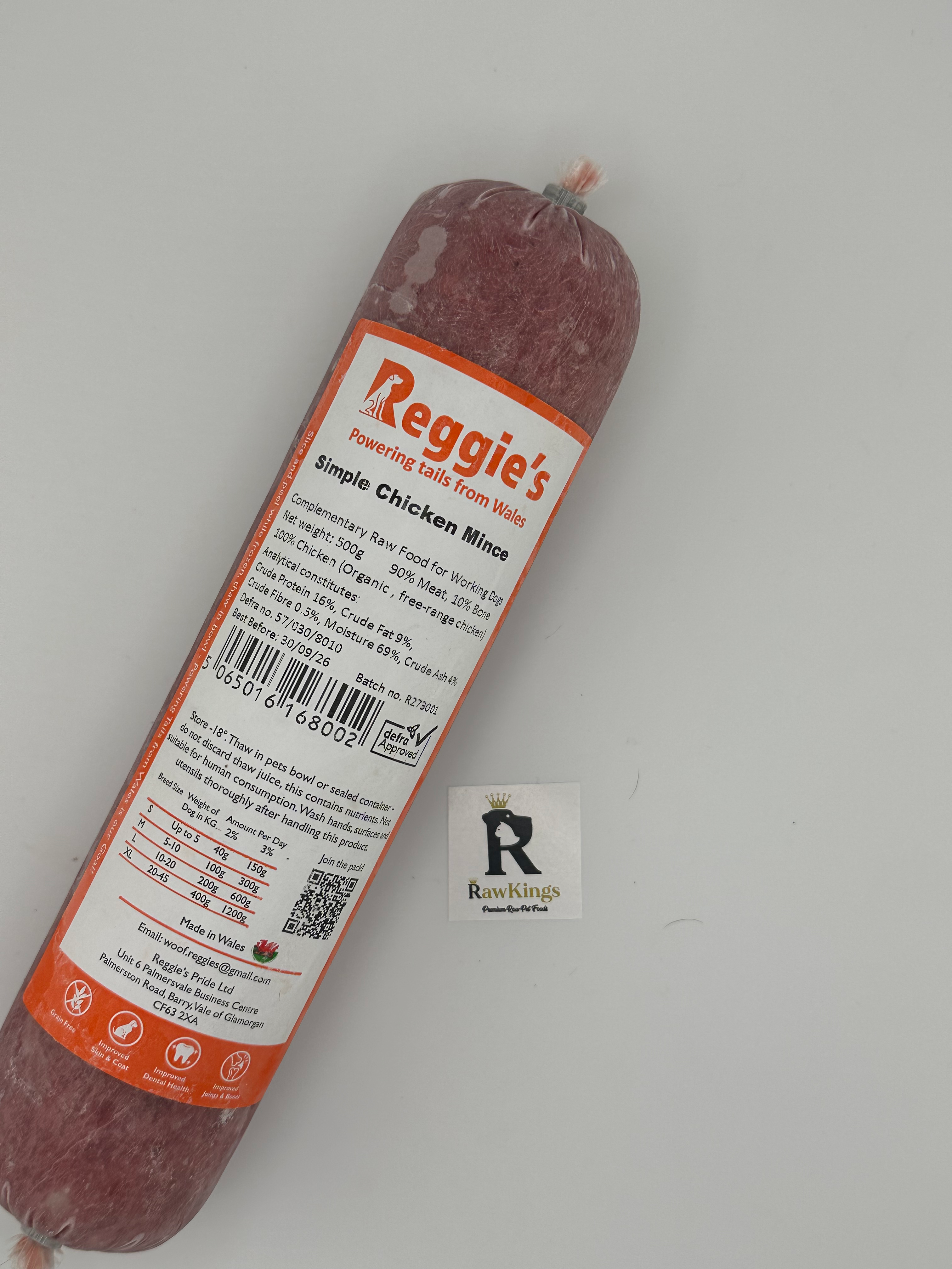 Reggie’s Raw Simple Chicken Mince (No Offal) ~ 500g