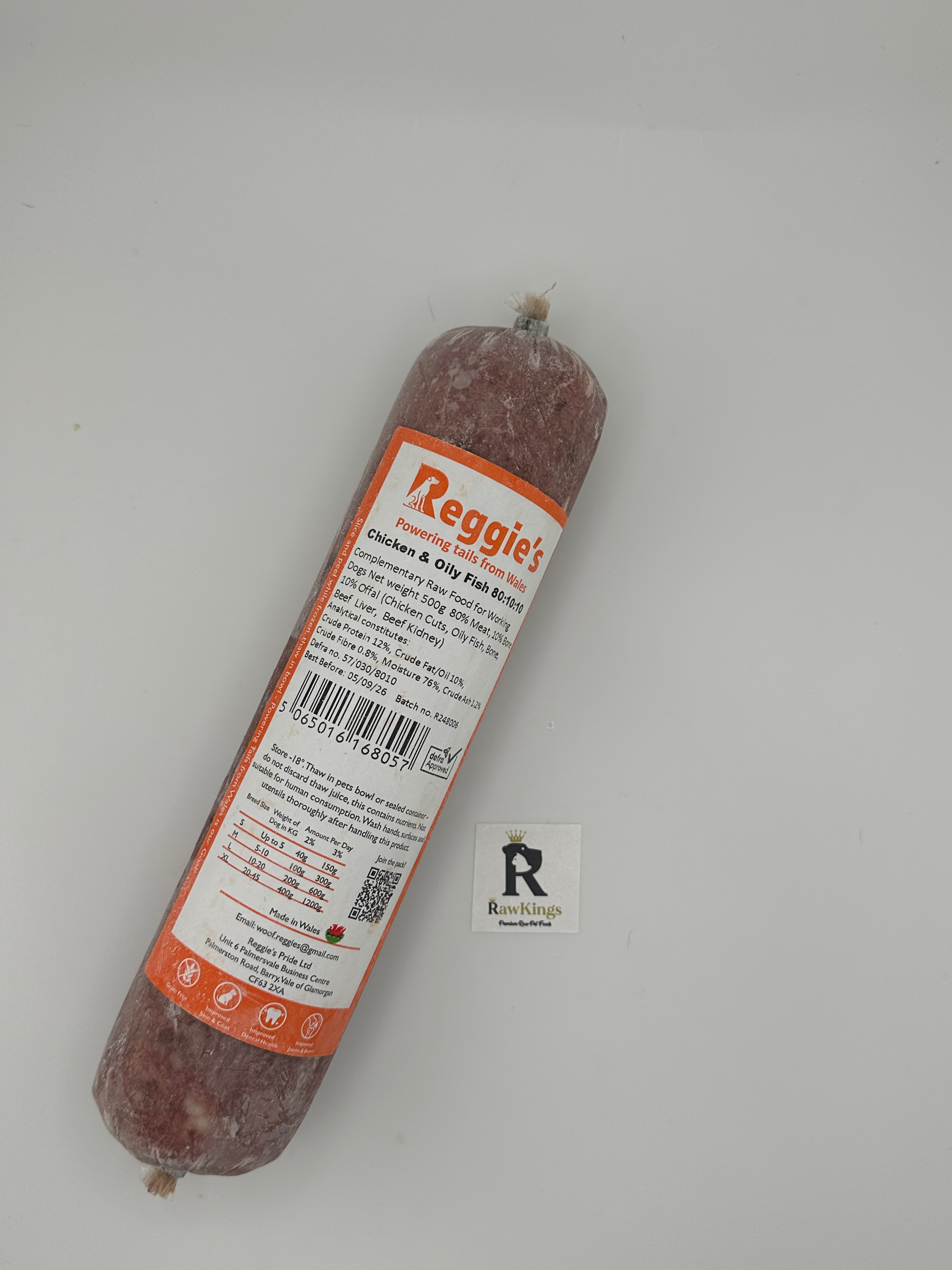 Reggie’s Raw Oily Fish & Chicken  80/10/10 Complete 500g