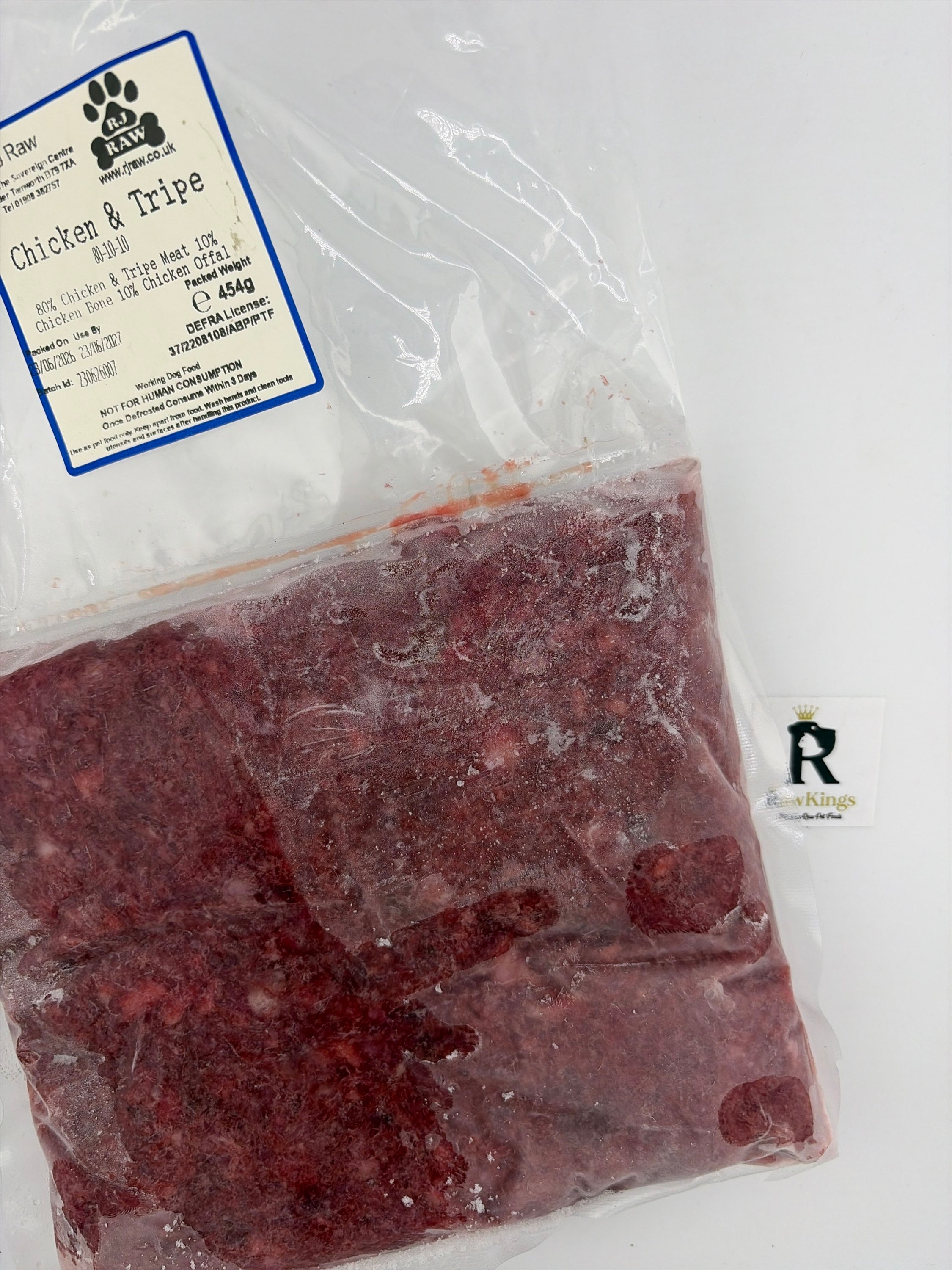 *NEW* RJ RAW Chicken & Lamb Tripe (454g Pouch) 80-10-10