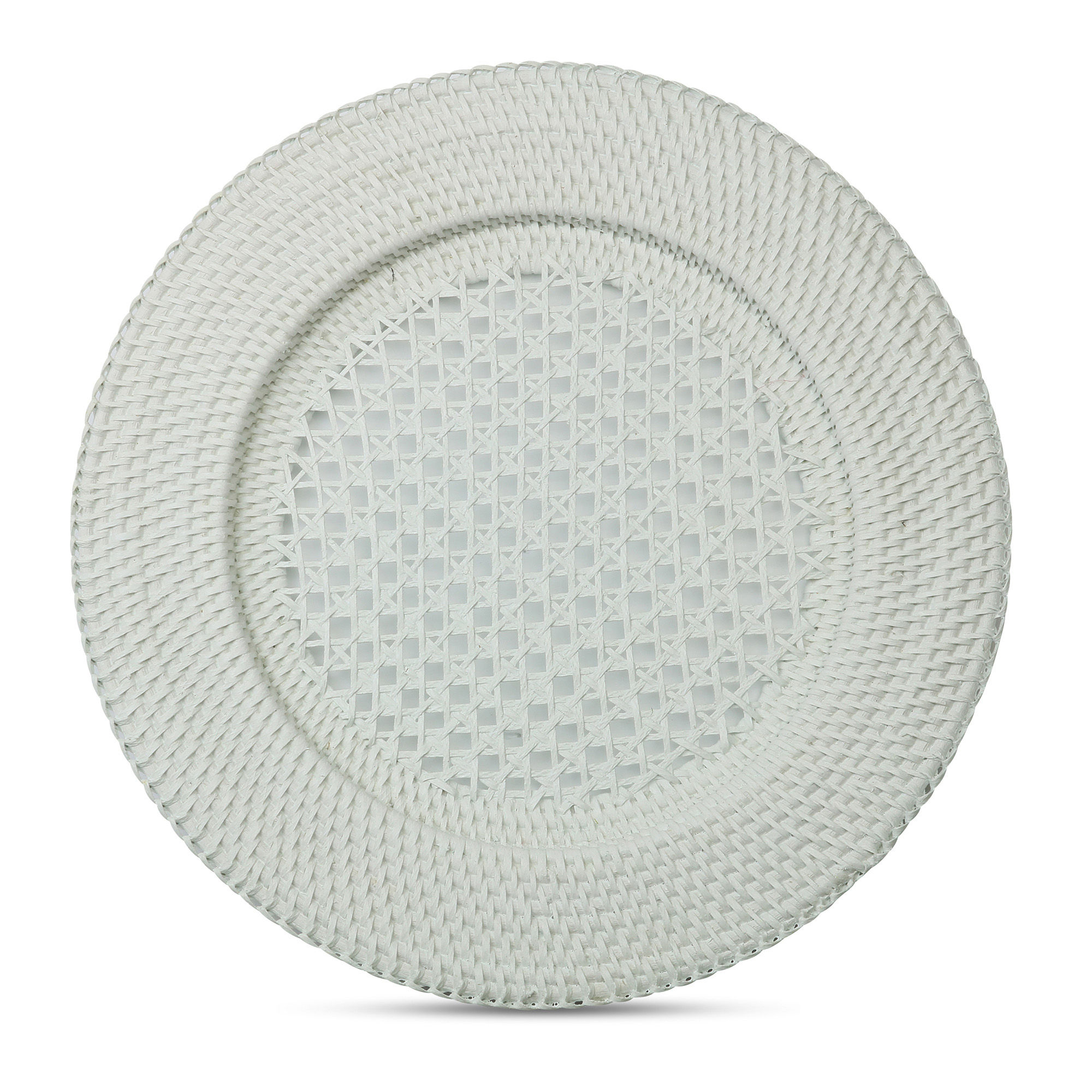 White Rattan Plate Charger