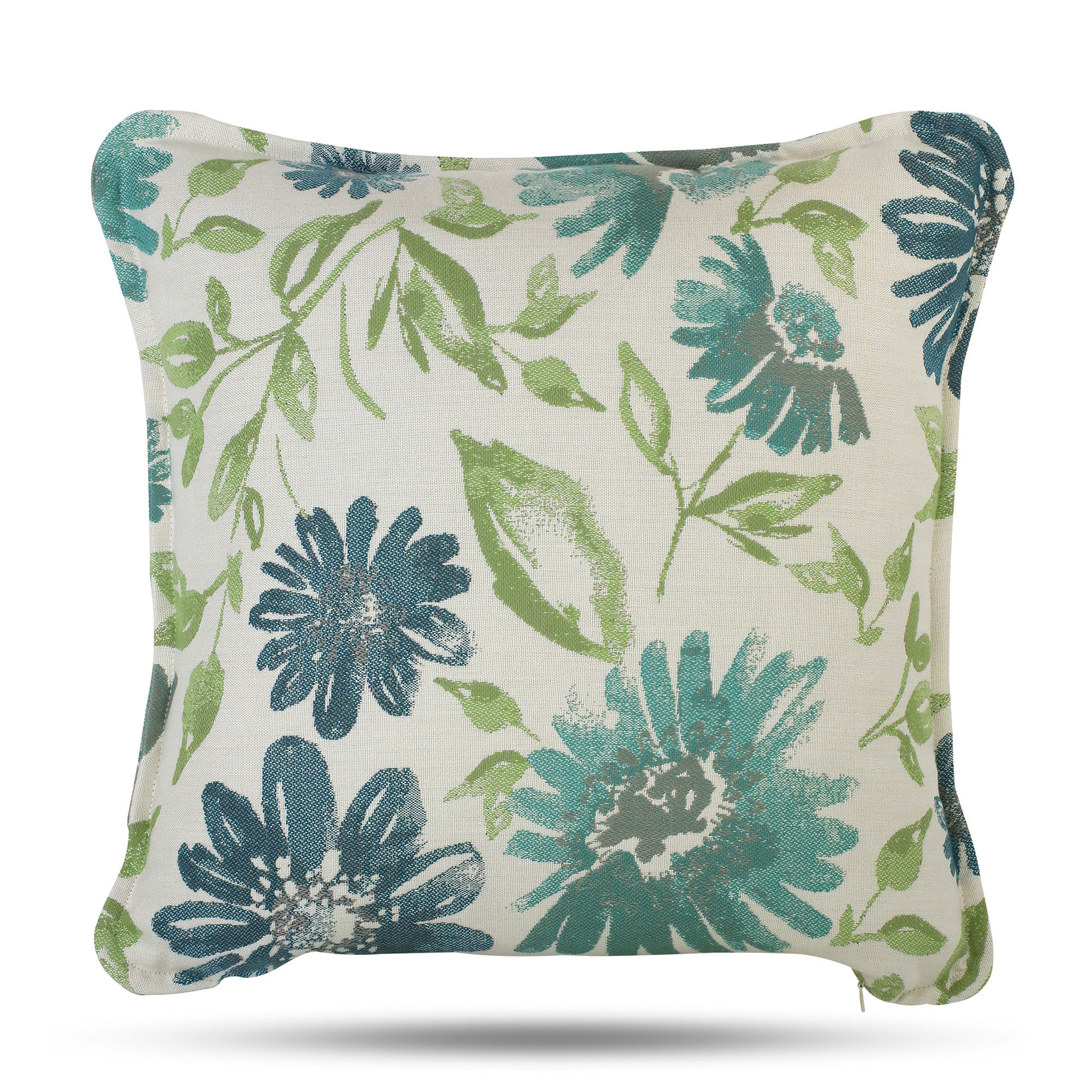 Turquoise Floral Pillow 20x20 Including Insert